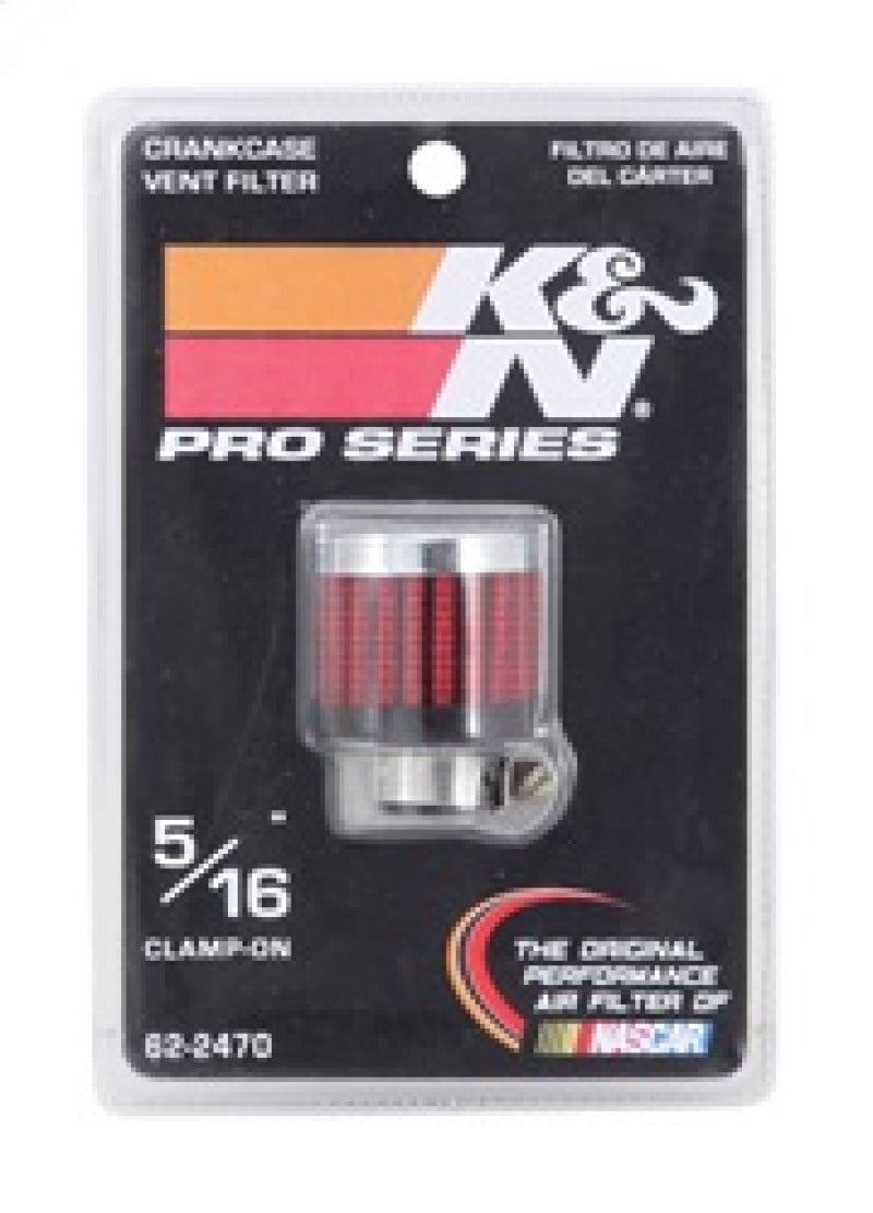 K&N .315/.431 Flange 1 3/8 inch OD 1.5 inch H Clamp On Crankcase Vent Filter K&N Engineering Air Filters - Universal Fit  AXOPROS