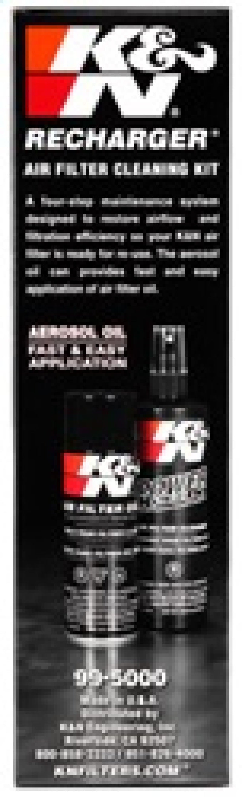 K&N Aerosol Oil Recharger Service Kit K&N Engineering Recharge Kits  AXOPROS