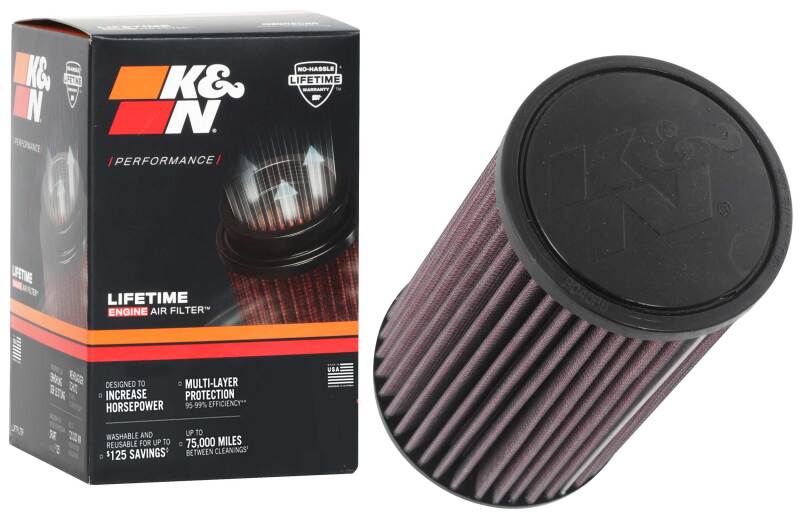 K&N Filter Universal Rubber Filter 2.75in Flange 4.75in Base 4in Top 8in Height K&N Engineering Air Filters - Universal Fit  AXOPROS
