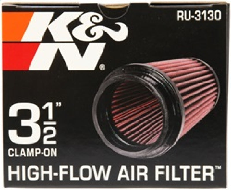 K&N Filter Universal Rubber Filter 3 1/2 inch Flange 4 5/8 inch Base 3 1/2 inch Top 7 inch Height K&N Engineering Air Filters - Universal Fit  AXOPROS