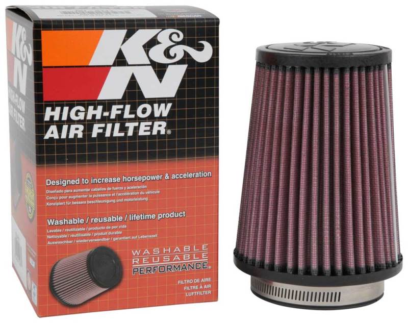 K&N Filter Universal Rubber Filter 3  Flange 4 1/2 Base inch 3 1/2 inch Top 5 3/4 inch Height K&N Engineering Air Filters - Universal Fit  AXOPROS