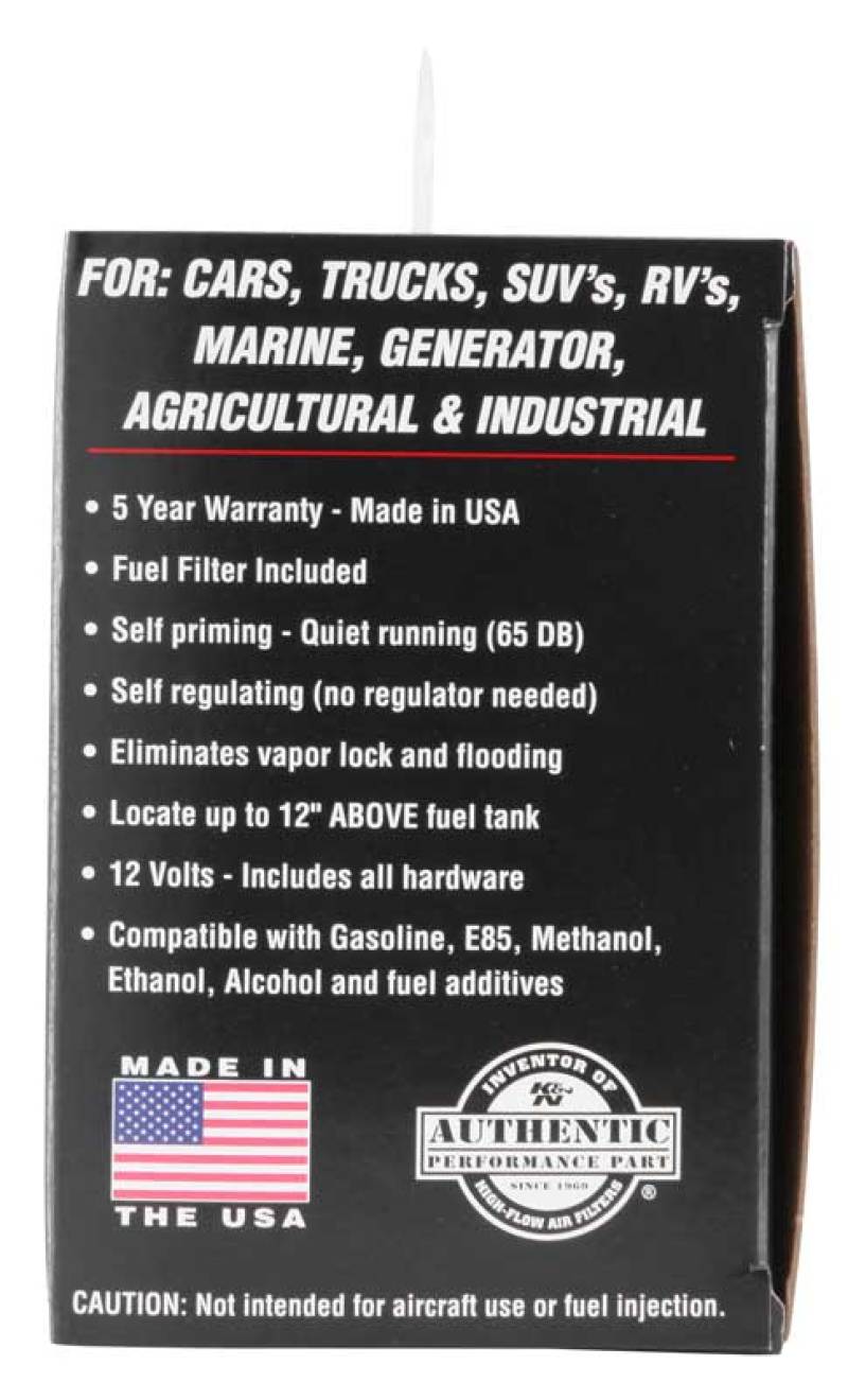 K&N Performance Electric Fuel Pump 4-7 PSI K&N Engineering Fuel Pumps  AXOPROS