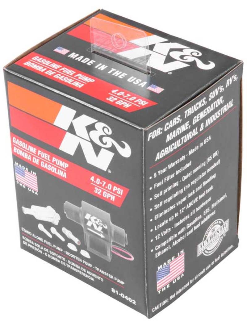 K&N Performance Electric Fuel Pump 4-7 PSI K&N Engineering Fuel Pumps  AXOPROS