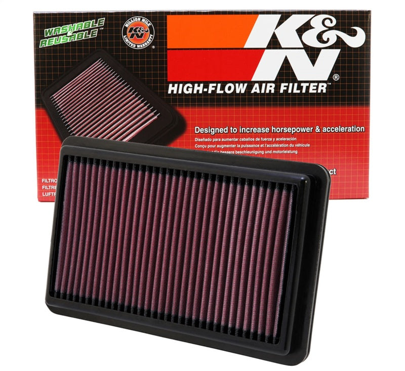 K&N Replacement Air Filter 10.188in O/S Length x 6.375in O/S Width x 1.063in H for 12 Honda Civic Si K&N Engineering Air Filters - Drop In  AXOPROS