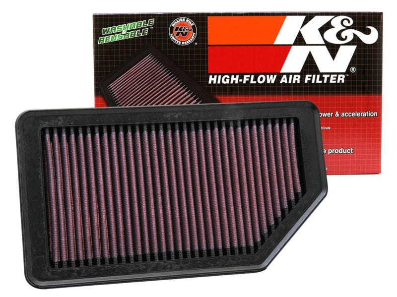 K&N Replacement Air Filter 10.625in O/S Length x 5.75in O/S Width x 1in Height K&N Engineering Air Filters - Drop In  AXOPROS