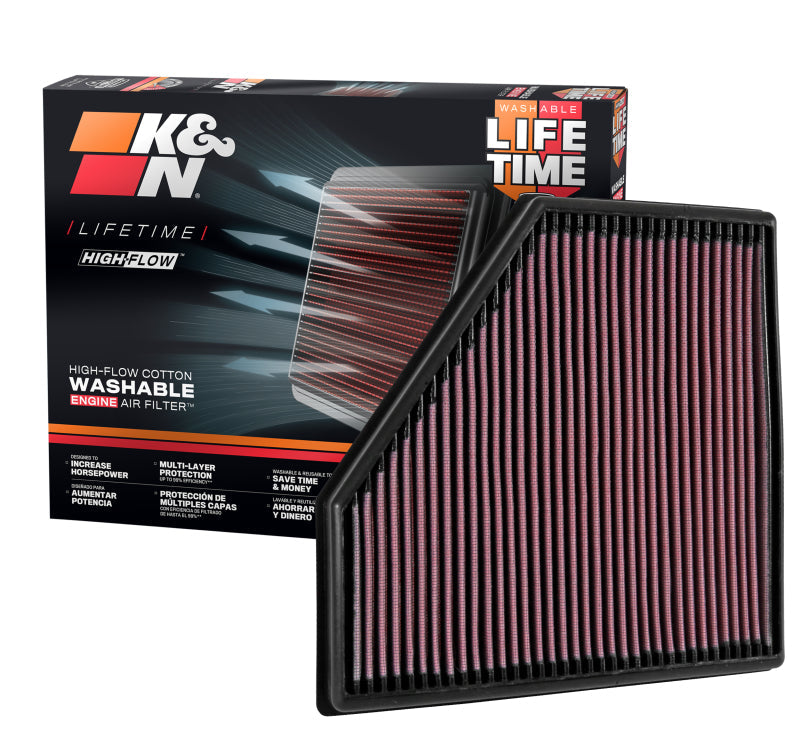 K&N Replacement Air Filter 15-16 BMW 330I 2.0L K&N Engineering Air Filters - Drop In  AXOPROS