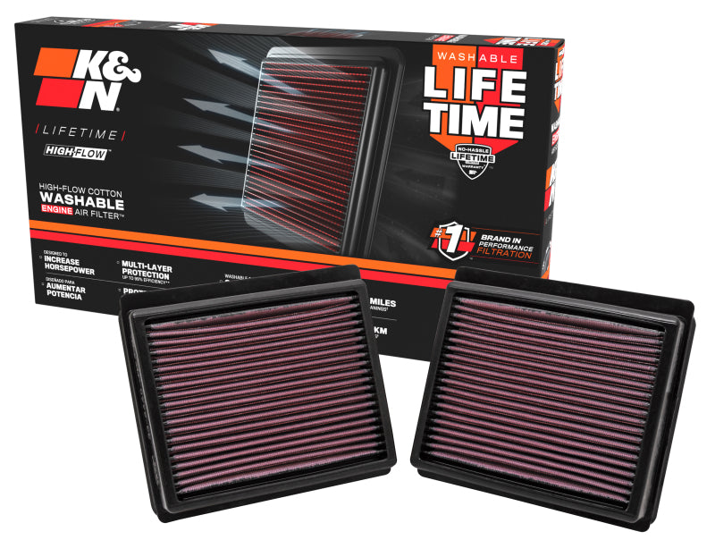 K&N Replacement Air Filter INFINITI M35 3.5L V6; 09-10 (2 PER BOX) K&N Engineering Air Filters - Drop In  AXOPROS