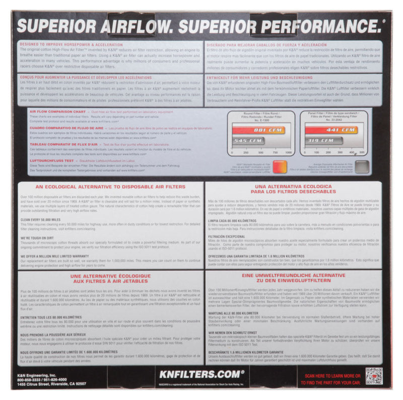 K&N Replacement Drop In Air Filter - 14in OD / 12in ID / 4in H w/ Wire K&N Engineering Air Filters - Drop In  AXOPROS