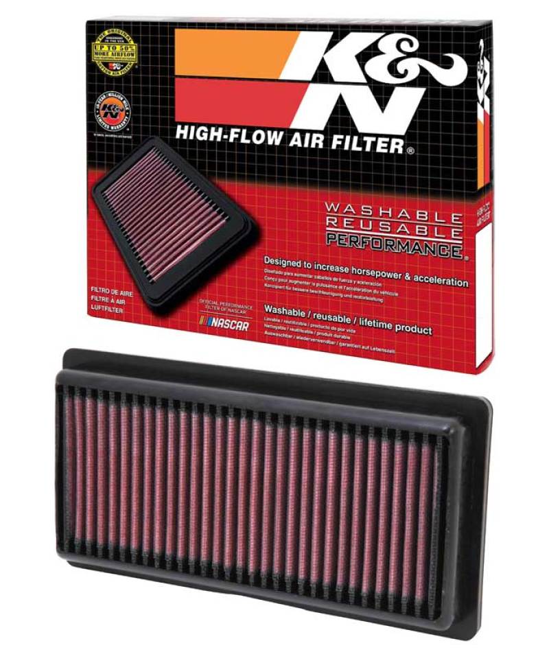 K&N Replacement Panel Air Filter 12-14 Nissan Versa 1.6L 1.031in H x 9.125in OS L x 4in OS W K&N Engineering Air Filters - Drop In  AXOPROS