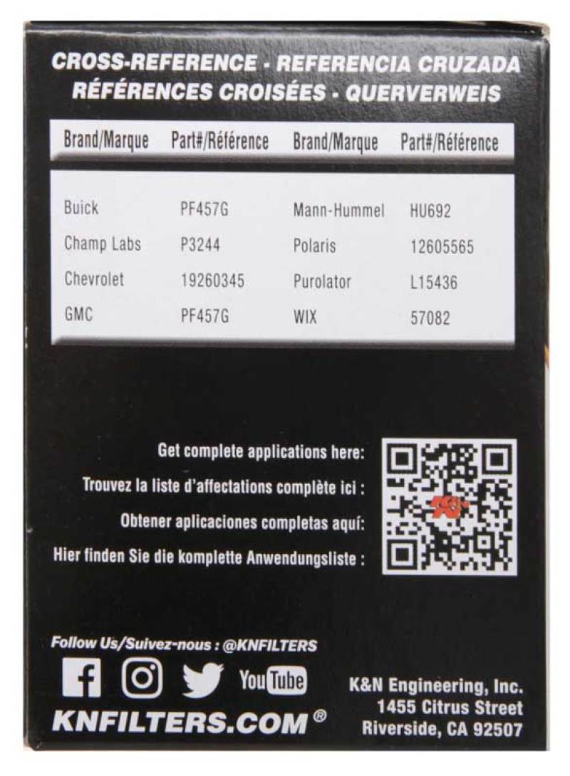 K&N Saturn/Chevrolet/Saab/Pontiac/Vauxhall Cartridge Oil Filter K&N Engineering Oil Filters  AXOPROS