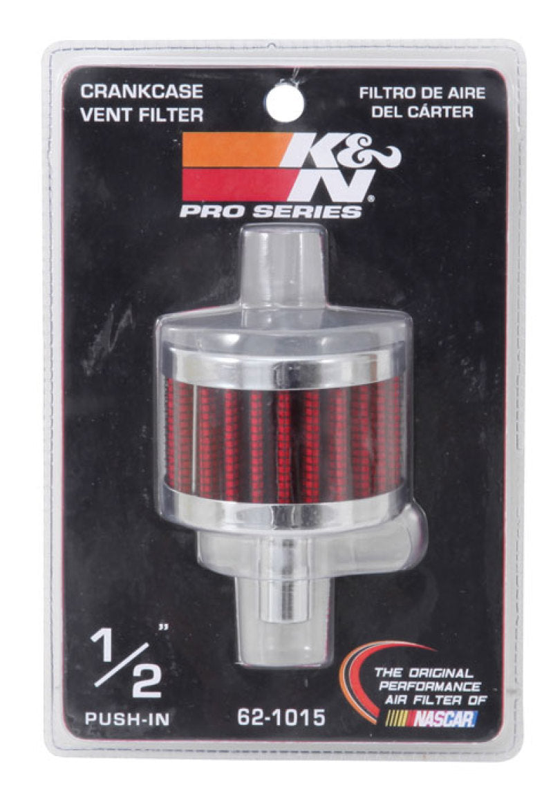 K&N Steel Base Chrome Top Crankcase Vent Filter 1/2in. Vent / 2in. OD / 1-1/2in. Height K&N Engineering Air Filters - Universal Fit  AXOPROS