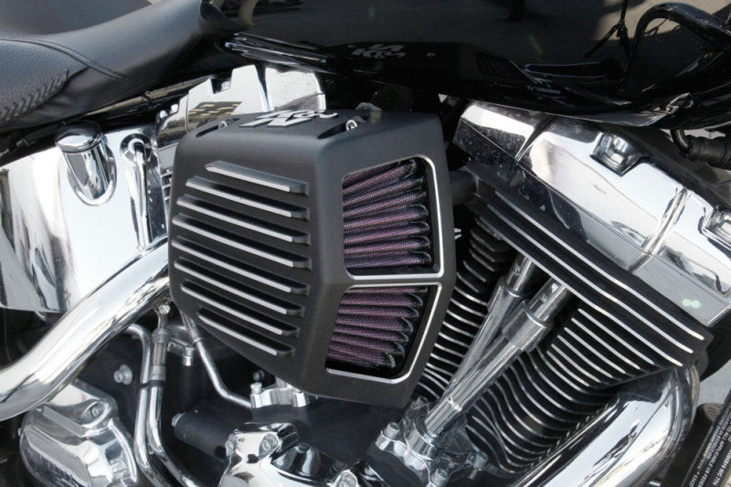 K&N Street Metal Intake System for 01-16 Harley Davidson Softail/Dyna - Shaker Black K&N Engineering Cold Air Intakes  AXOPROS