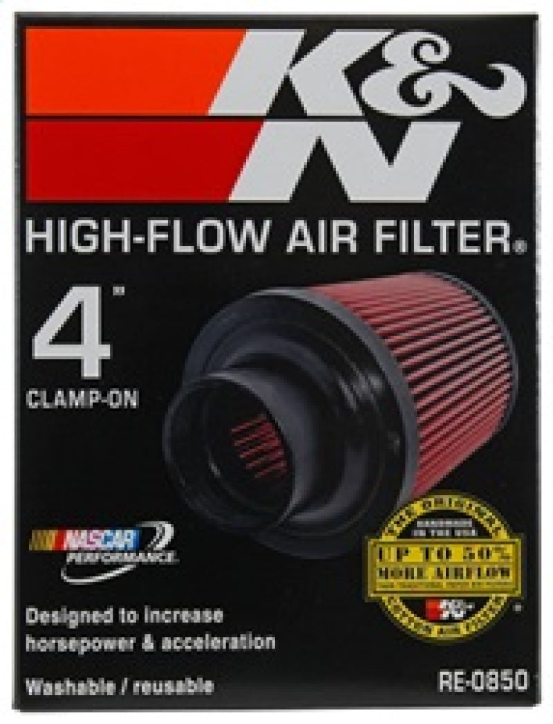 K&N Universal Air Filter (4in. Flange / 6in. Base OD / 4-5/8in. Top OD / 6in. Height) K&N Engineering Air Filters - Universal Fit  AXOPROS