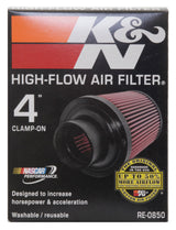 K&N Universal Air Filter (4in. Flange / 6in. Base OD / 4-5/8in. Top OD / 6in. Height) K&N Engineering Air Filters - Universal Fit  AXOPROS