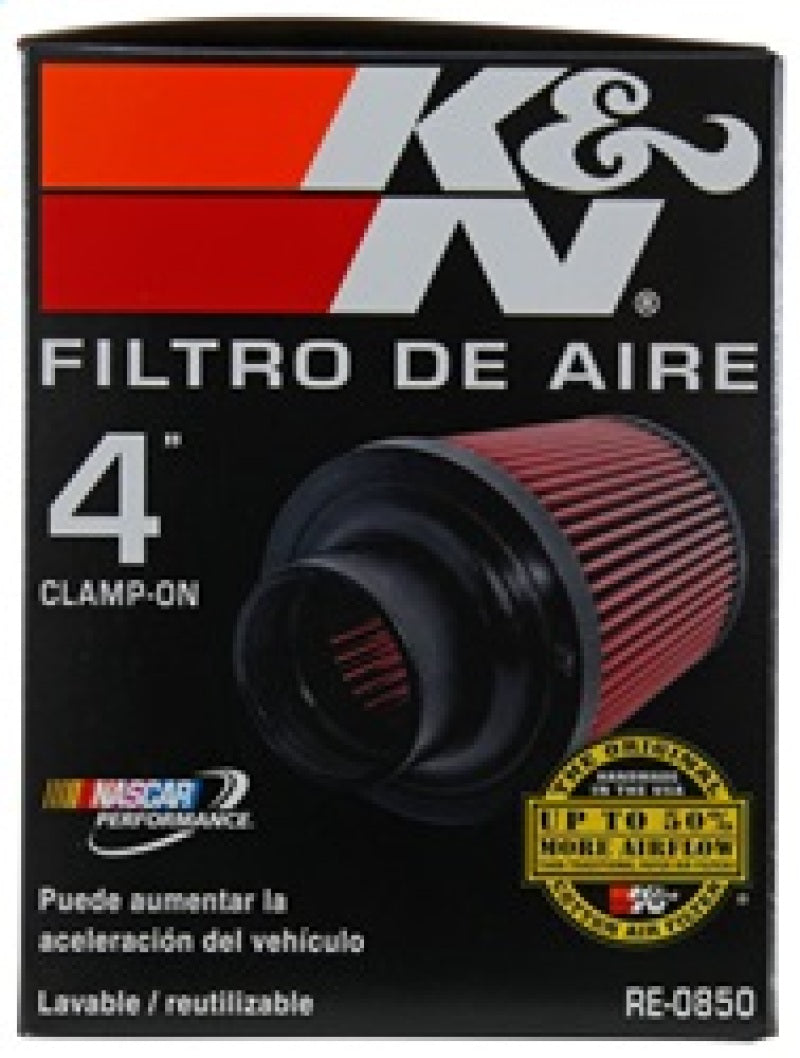 K&N Universal Air Filter (4in. Flange / 6in. Base OD / 4-5/8in. Top OD / 6in. Height) K&N Engineering Air Filters - Universal Fit  AXOPROS