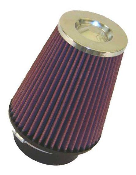 K&N Universal Air Filter Chrome Round Tapered Red -4in Flange ID x 1.125in Flange Length x 5.5in H K&N Engineering Air Filters - Universal Fit  AXOPROS