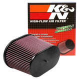 K&N Universal Air Filter - Oval Straight - 3.688in Flange ID x 10.25in Base O/S Length x 7.875in H K&N Engineering Air Filters - Universal Fit  AXOPROS