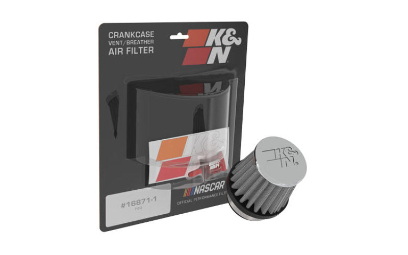 K&N Universal Chrome Filter 1 3/8 inch FLG / 2 1/2 inch Base / 2 inch Top / 2 1/4 inch Height K&N Engineering Air Filters - Universal Fit  AXOPROS