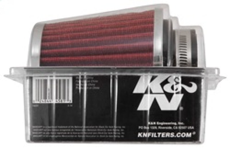 K&N Universal Chrome Filter 2 3/4in FLG / 4 1/2in Bottom / 4 1/2in Height K&N Engineering Air Filters - Universal Fit  AXOPROS