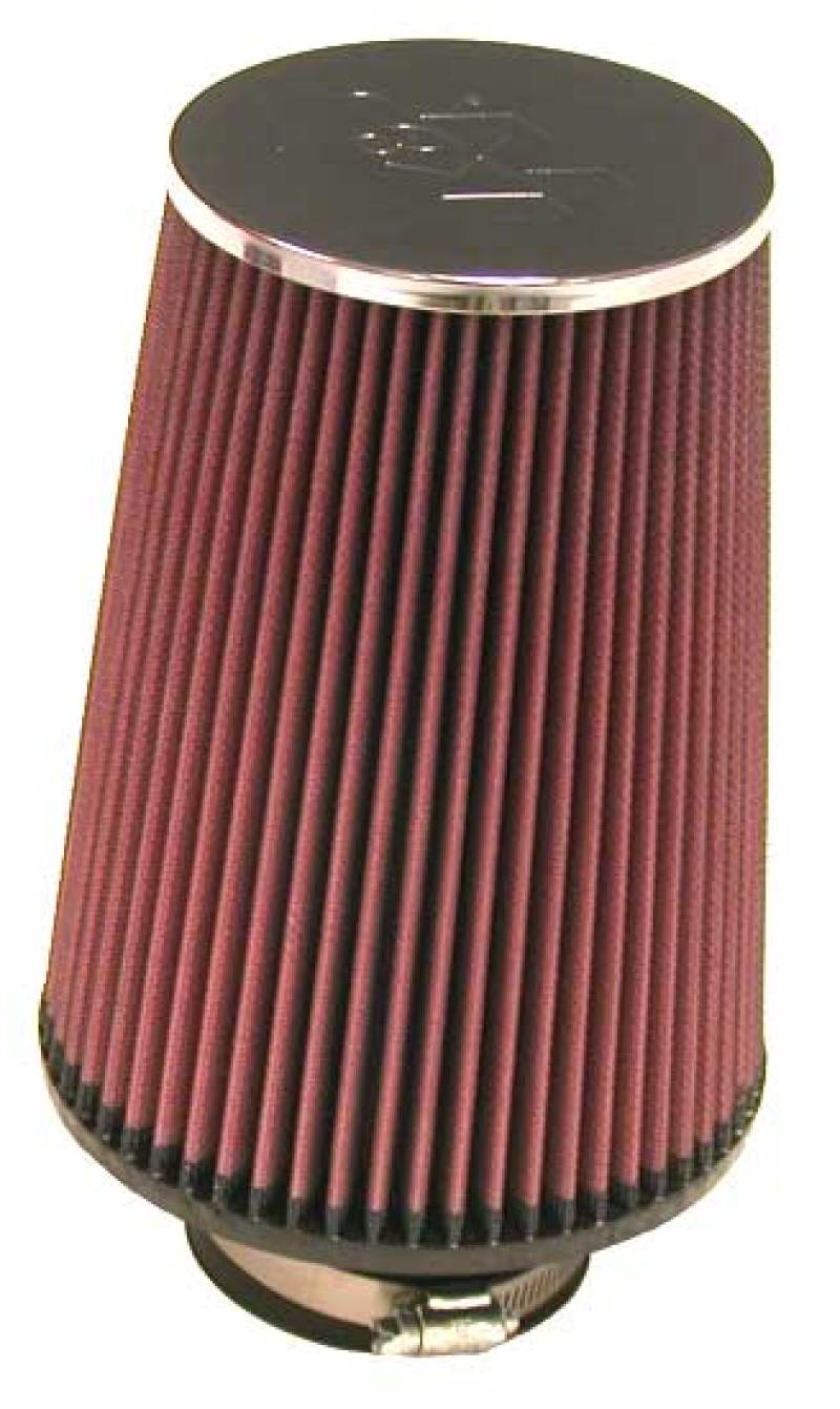 K&N Universal ChromeRound Tapered Air Filter 3in Flange ID / 6in Base OD / 4.5in Top OD / 8in Height K&N Engineering Air Filters - Universal Fit  AXOPROS
