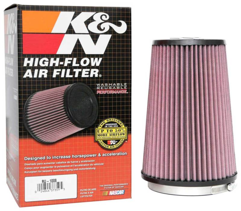 K&N Universal Clamp-On Air Filter 4-1/2in FLG / 5-7/8in B / 4-1/2in T / 8-3/8in H K&N Engineering Air Filters - Universal Fit  AXOPROS