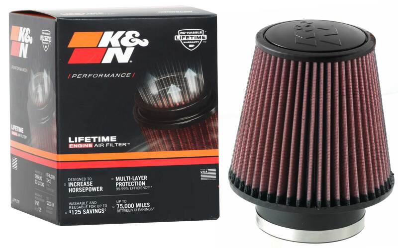 K&N Universal Clamp-On Air Filter 4in FLG / 6-1/2in B / 4-1/2in T / 6in H K&N Engineering Air Filters - Universal Fit  AXOPROS