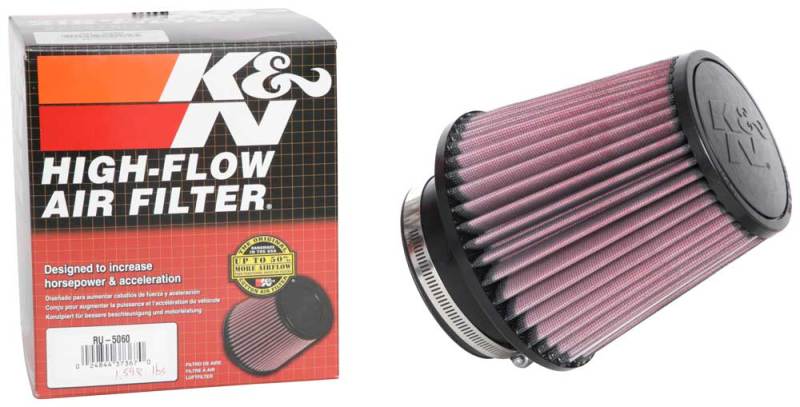 K&N Universal Clamp-On Air Filter 4in FLG / 6-1/2in B / 4-1/2in T / 6in H K&N Engineering Air Filters - Universal Fit  AXOPROS