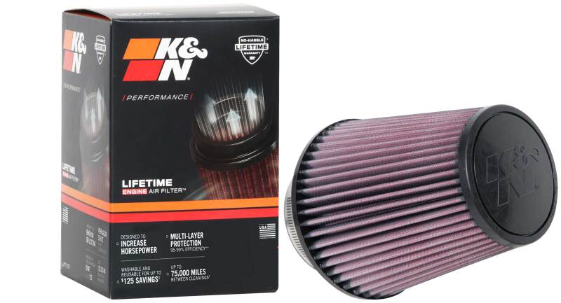 K&N Universal Clamp-On Air Filter 4in FLG / 6-1/2in B / 4-1/2in T / 7in H K&N Engineering Air Filters - Universal Fit  AXOPROS