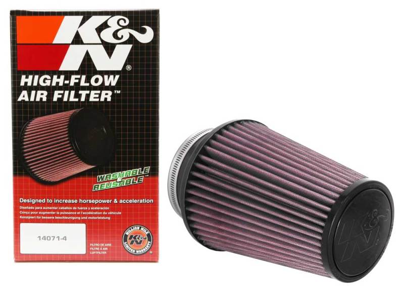 K&N Universal Clamp-On Air Filter 4in FLG / 6in B / 4in T / 7in H K&N Engineering Air Filters - Universal Fit  AXOPROS