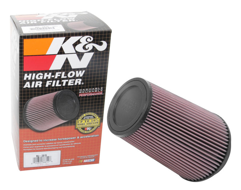 K&N Universal Clamp-On Air Filter 5in FLG / 6-1/2in B / 4-3/8in T / 8-3/4in H K&N Engineering Air Filters - Universal Fit  AXOPROS