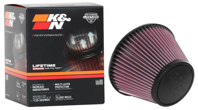 K&N Universal Clamp-On Air Filter 6in FLG / 7-1/2in B / 4-1/2in T / 5in H K&N Engineering Air Filters - Universal Fit  AXOPROS