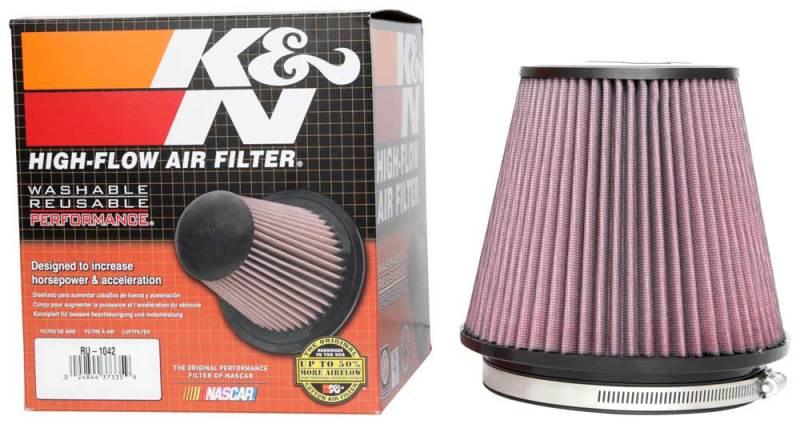 K&N Universal Clamp-On Air Filter 6in FLG / 7-1/2in B / 5in T / 6-1/2in H K&N Engineering Air Filters - Universal Fit  AXOPROS