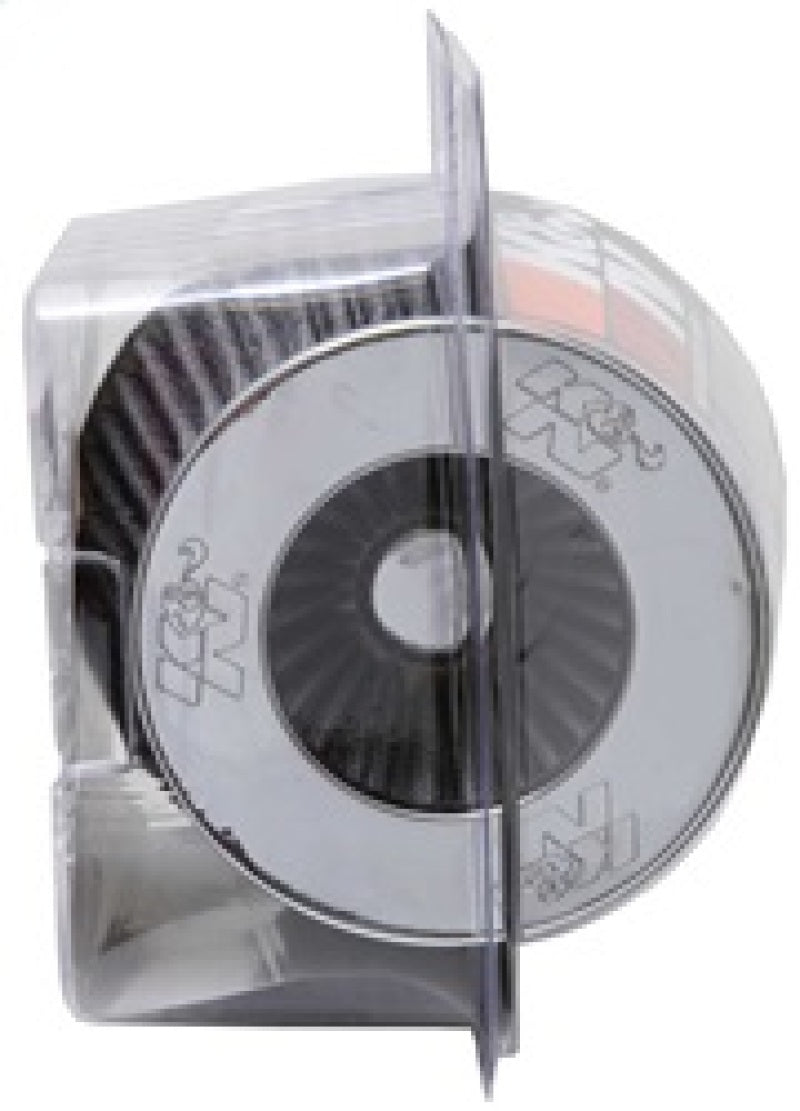 K&N Universal Filter Chrome Round Tapered White - 4in Flange ID x 1.125in Flange Length x 5.5in H K&N Engineering Air Filters - Universal Fit  AXOPROS