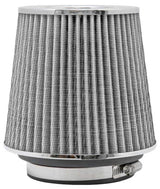 K&N Universal Filter Chrome Round Tapered White - 4in Flange ID x 1.125in Flange Length x 5.5in H K&N Engineering Air Filters - Universal Fit  AXOPROS