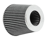 K&N Universal Filter Chrome Round Tapered White - 4in Flange ID x 1.125in Flange Length x 5.5in H K&N Engineering Air Filters - Universal Fit  AXOPROS
