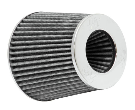 K&N Universal Filter Chrome Round Tapered White - 4in Flange ID x 1.125in Flange Length x 5.5in H K&N Engineering Air Filters - Universal Fit  AXOPROS