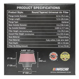 K&N Universal Round Clamp-On Air Filter 3in Flange ID x 6in Base OD x 4.625in Top OD x 3in Height K&N Engineering Air Filters - Universal Fit  AXOPROS