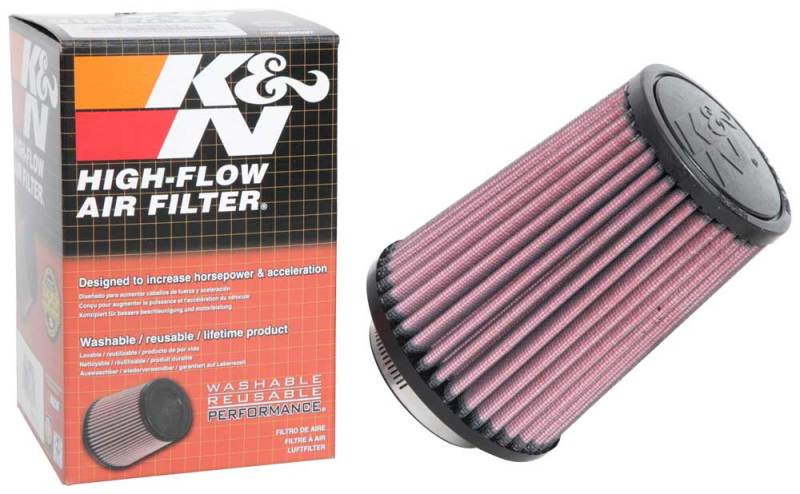 K&N Universal Rubber Filter 2-1/2in Flg / 4-1/2in OD B / 3-1/2in OD T / 6in H - Black Top K&N Engineering Air Filters - Universal Fit  AXOPROS