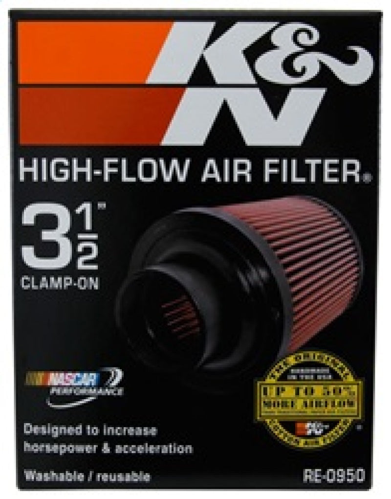 K&N Universal Rubber Filter 3 1/2inch ID FLG / 6inch Base / 4-5/8inch Top / 6inch Height K&N Engineering Air Filters - Universal Fit  AXOPROS