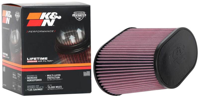 K&N Universal Rubber Filter 4in FLG 9IN x 5-3/4IN B / 7 x 4-1/2IN T / 7-1/2IN H K&N Engineering Air Filters - Universal Fit  AXOPROS