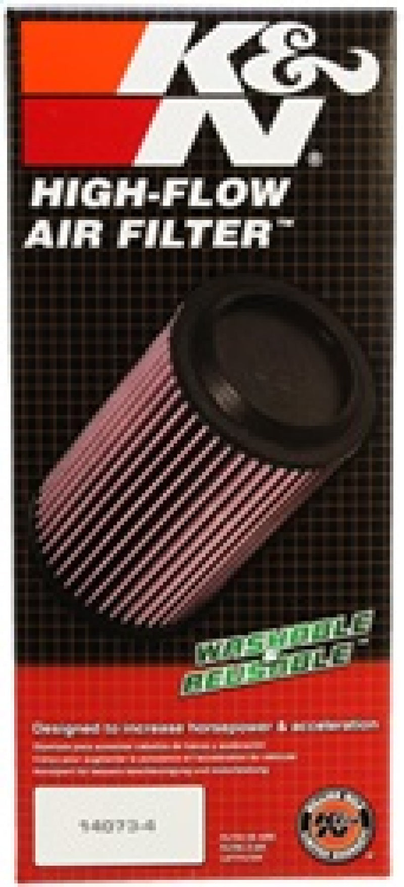 K&N Universal Rubber Filter 4inch FLG / 6inch OD-B / 4-5/8inch OD-T / 12inch H K&N Engineering Air Filters - Universal Fit  AXOPROS