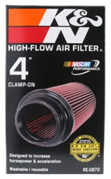 K&N Universal Rubber Filter 4inch FLG / 6inch OD-B / 4-5/8inch OD-T / 9inch H K&N Engineering Air Filters - Universal Fit  AXOPROS