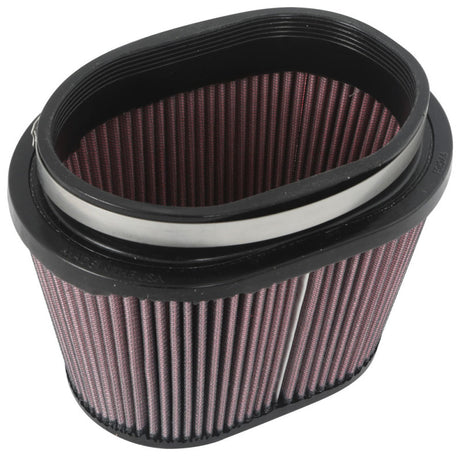 K&N Universal Rubber Filter 6.25in x 4in Oval FLG / 7.375in x 5.5in Base / 6.25in x 4in Top / 5in H K&N Engineering Air Filters - Universal Fit  AXOPROS