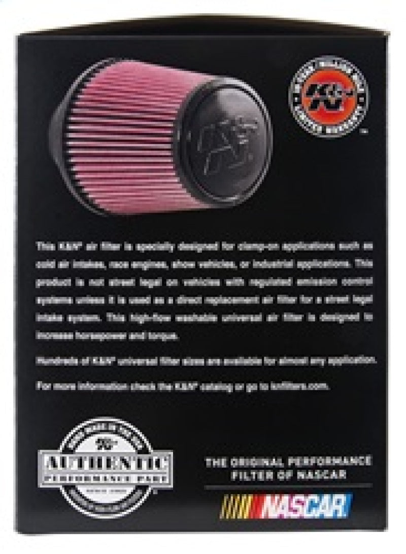 K&N Universal Rubber Filter - Round Tapered 6in Base OD x 3in Flange ID x 6in H K&N Engineering Air Filters - Universal Fit  AXOPROS