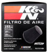K&N Universal Rubber Filter Round Tapered 6in Flange ID x 7.5in Base OD x 5.25in Top OD x 8in Height K&N Engineering Air Filters - Universal Fit  AXOPROS