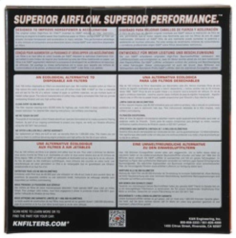 K&N washable, reusable High-Flow Air Filter. K&N Engineering Air Filters - Drop In  AXOPROS