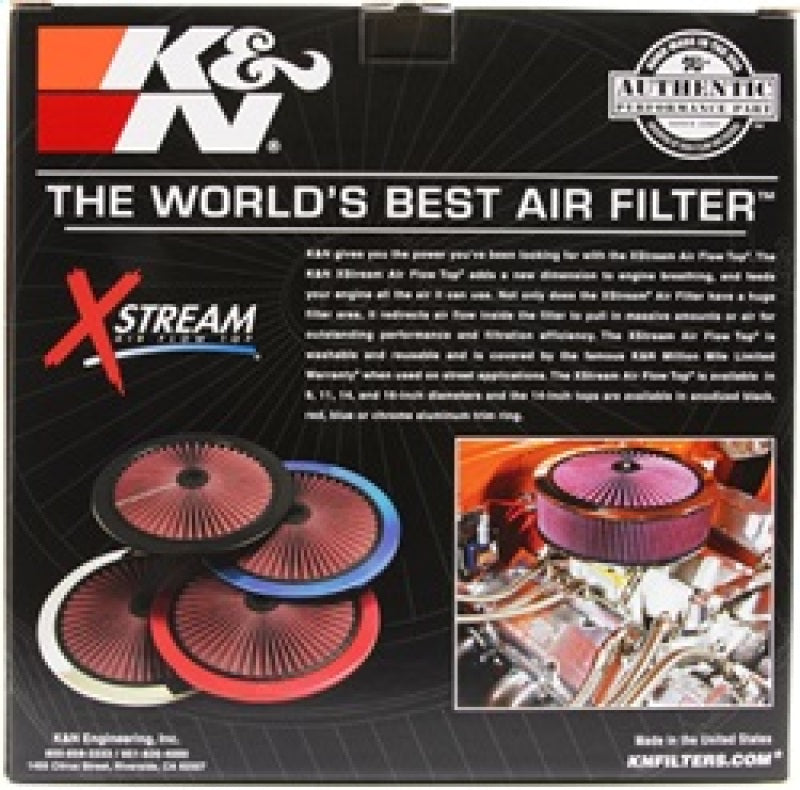 K&N X-Stream Top Filter X-Stream 14 inch OD Chrome K&N Engineering Air Filters - Universal Fit  AXOPROS