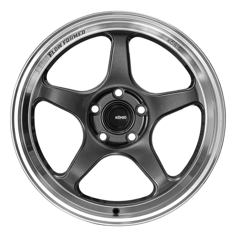 Konig Hyperspec 18x8 5X114.3 ET35 Anthracite Metallic Wheel w/ Mirror Machined Lip Konig Wheels - Cast  AXOPROS