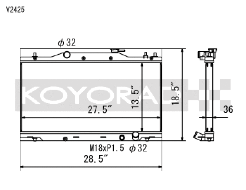 Koyo 02-06 Acura RSX Base/Type-S (MT) Radiator (Req. Non-OEM Rad. Cap) Koyo Radiators  AXOPROS