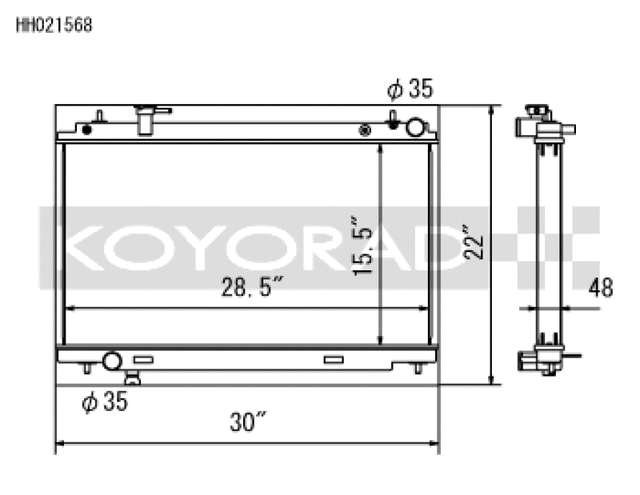 Koyo 03-06 Nissan 350Z 3.5L V6 Radiator Koyo Radiators  AXOPROS